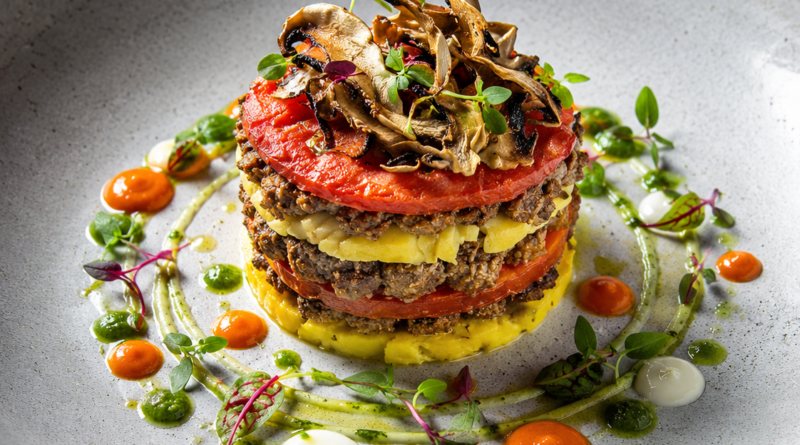 CHEF RAVINDRA RAWAT'S CULINARY JOURNEY: FROM PROFESSIONAL KITCHEN TRAINING TO HOSPITALITY EXCELLENCE: Part-6 1 Elegant layered dish with vibrant sauces
