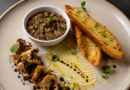 Gourmet mushroom dish with crostini