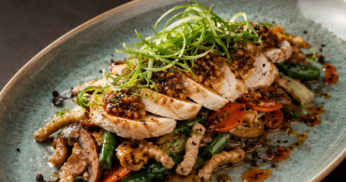 grilled chicken and vegetable stir fry