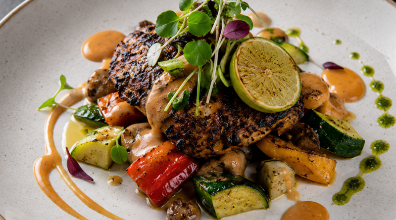 grilled chicken with roasted vegetables